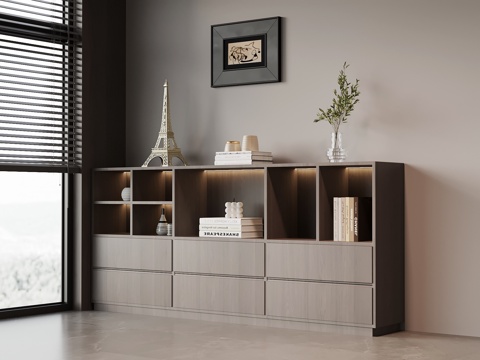 意式书柜 置物柜su模型