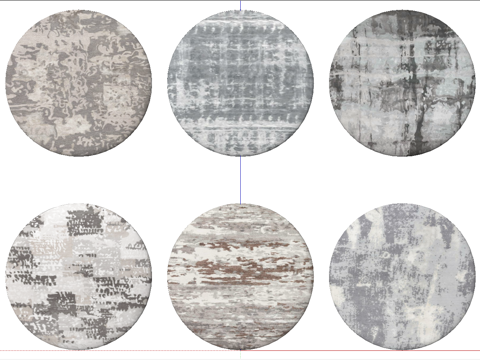 现代圆形地毯_波纹地毯su模型
