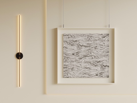 现代挂画 客厅装饰画su模型