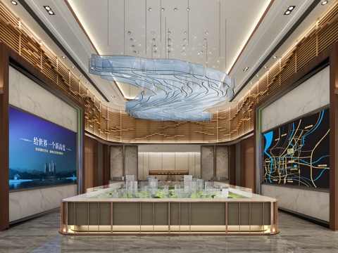  现代精品售楼处3d模型 