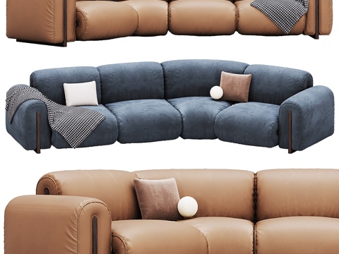  Natuzzi现代沙发 布艺沙发 组合沙发 多人沙发 双人沙3d模型 