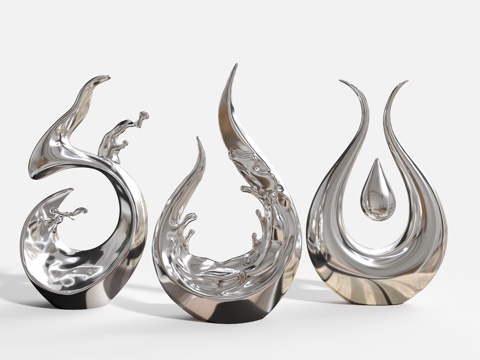 现代雕塑 不锈钢雕塑 公园雕塑 主题雕塑 水滴主题雕塑 水滴su模型