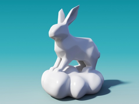  兔子雕塑 景观雕塑 多边形雕塑 不锈钢雕塑 公园雕塑 景观雕3d模型 