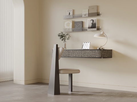  现代书桌椅su模型 