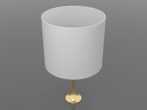  台灯 灯罩 金色底座3d模型 