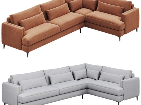  Arhaus现代沙发 布艺沙发 组合沙发 多人沙发 双人沙发3d模型 