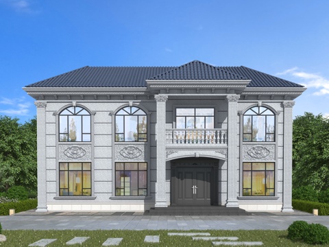 欧式独栋别墅su模型