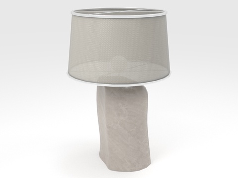  台灯 灯罩 石质底座 家居照明 现代灯具3d模型 