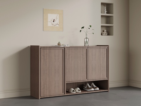 中古风鞋柜 玄关柜su模型