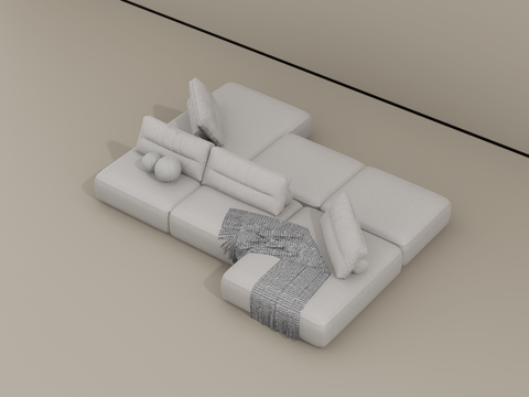 沙发组合su模型