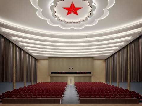  报告厅3d模型 