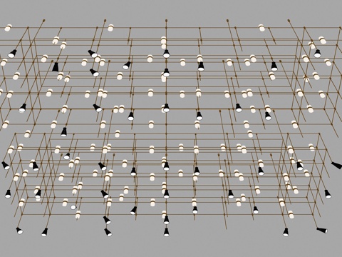  现代时尚吊灯组合模型3d模型 