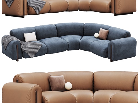  Natuzzi现代沙发 布艺沙发 组合沙发 多人沙发 双人沙3d模型 