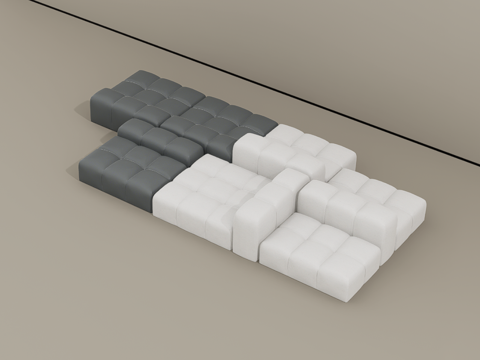 沙发组合su模型