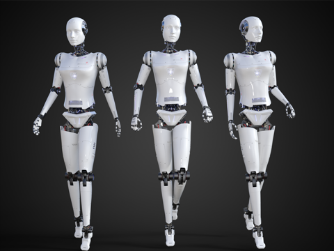 现代智能机器人 迎宾机器人 接待机器人 行走机器人 具身智能su模型