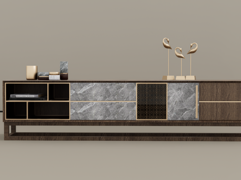  电视柜su模型 