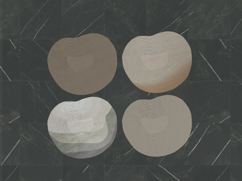 现代圆形地毯_波纹地毯su模型