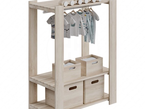  儿童衣柜3d模型 