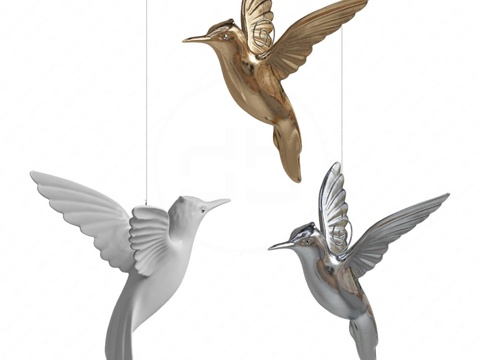 小鸟挂件3d模型 