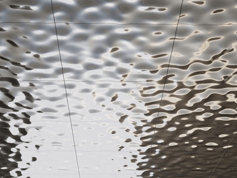  现代金属波浪面板 水波纹不锈钢3d模型 