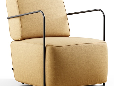  现代意式 Mustard Gamer 扶手椅3d模型 