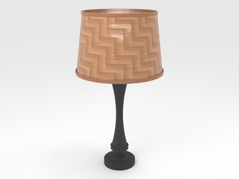  台灯 灯罩 灯座 编织纹 家居照明3d模型 