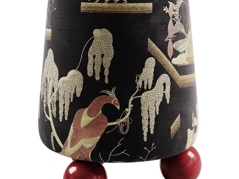  新中式中古风 Chudik 布艺凳3d模型 