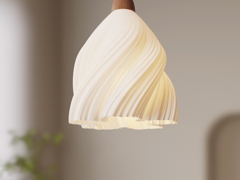 法式奶油风小吊灯su模型