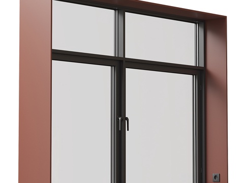  现代极简全景玻璃窗3d模型 