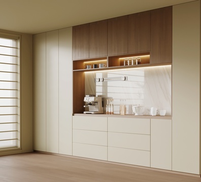  中古风餐边柜 酒柜 橱柜3d模型 