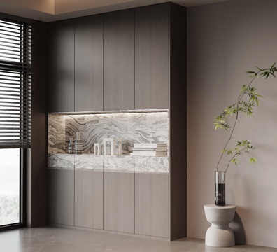 意式玄关柜 入户装饰柜su模型