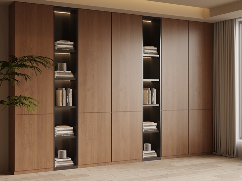 中古风书柜su模型