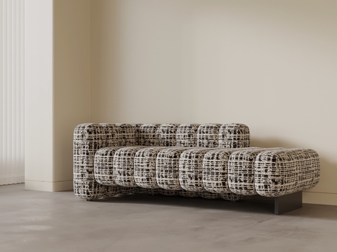 现代中古风贵妃椅 沙发凳su模型