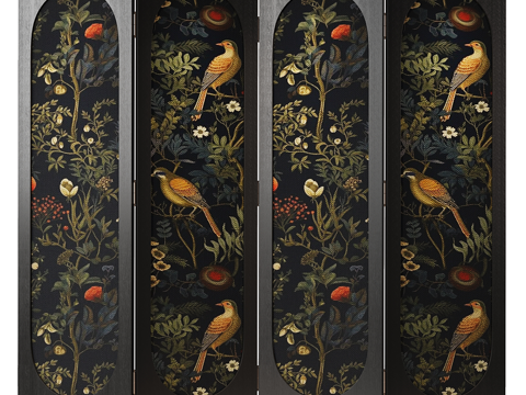  新中式轻奢装饰屏风 隔断3d模型 