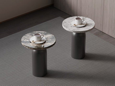 现代意式边几 圆几su模型