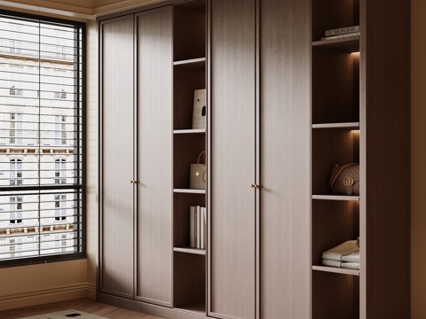  中古风衣柜 成品衣柜3d模型 