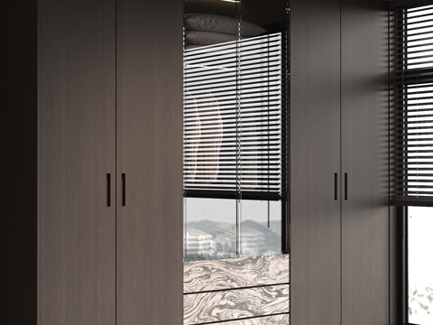  意式衣柜 成品衣柜3d模型 