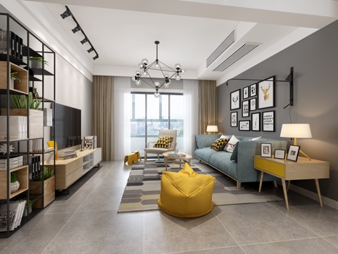  北欧客餐厅13d模型 