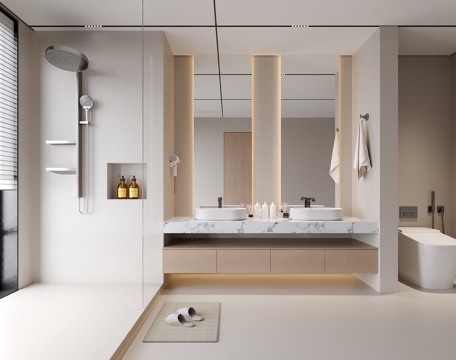  现代卫生间 洗手台3d模型 