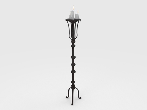  烛台 落地烛台 铁艺烛台 三头烛台 装饰烛台3d模型 