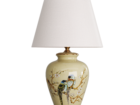  新中式简约台灯 台灯 简约台灯 书房台灯  灯3d模型 