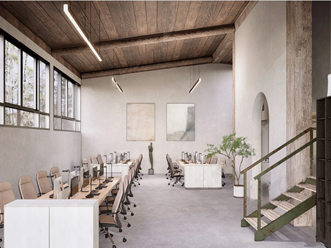 侘寂风公共办公室su模型