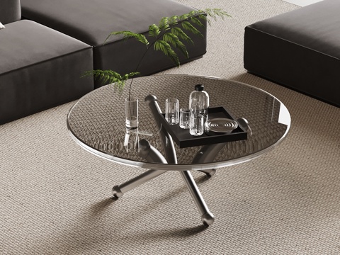 现代意式茶几su模型