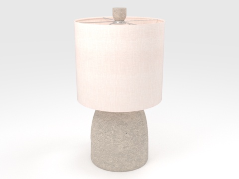  台灯 灯罩 水泥底座 家居照明 现代简约3d模型 