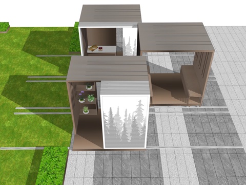 可移动组合廊架su模型