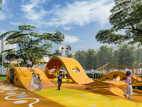 现代儿童游乐区 儿童活动区su模型