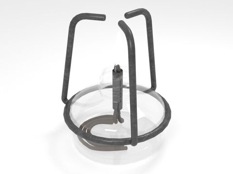  烛台 灯具 提手 玻璃罩 金属支架3d模型 