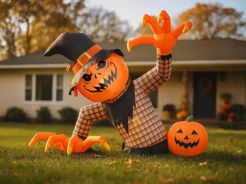  万圣节网红店铺 万圣节艺术装置 商场网红艺术装置 万圣节南瓜3d模型 