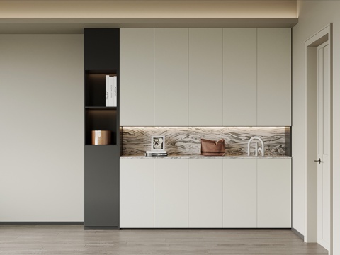 现代玄关柜 入户鞋柜su模型