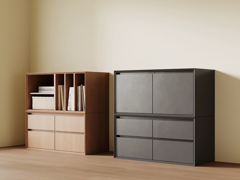 现代书柜 玄关柜 边柜su模型